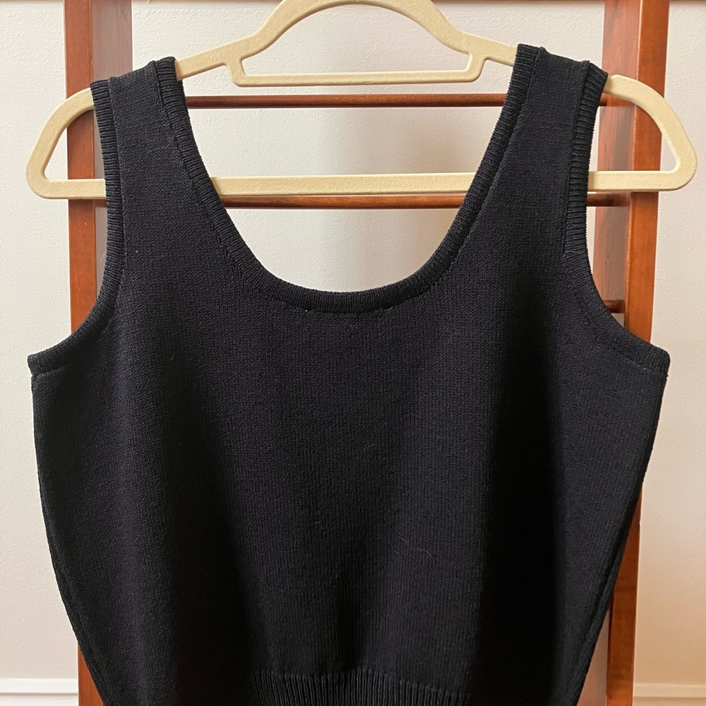 Like New St. John Black Knit Tank Top - Picture 5 of 5